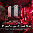 SNOWMAN 6 Heat Pipe Cooling Home Office CPU Cooler Fan 4 Pin PWM Silent Radiator