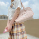 Retro Women Leather Solid Color Shoulder Bag Heart Large Capacity Messenger Bags