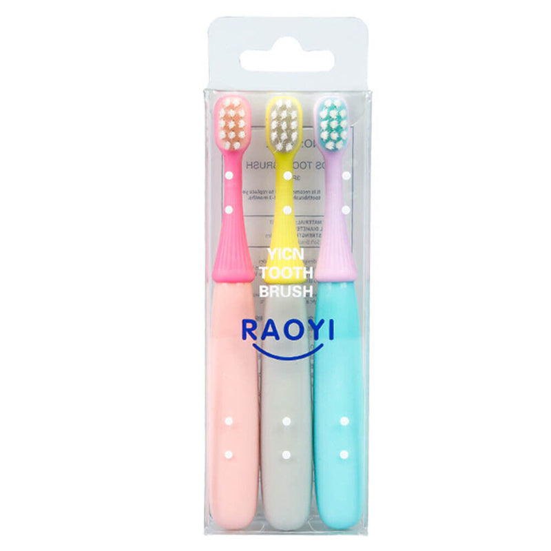3pcs Children Teeth Whitening Oral Cleaning Stick Cartoon Mushroom Toothbrush
