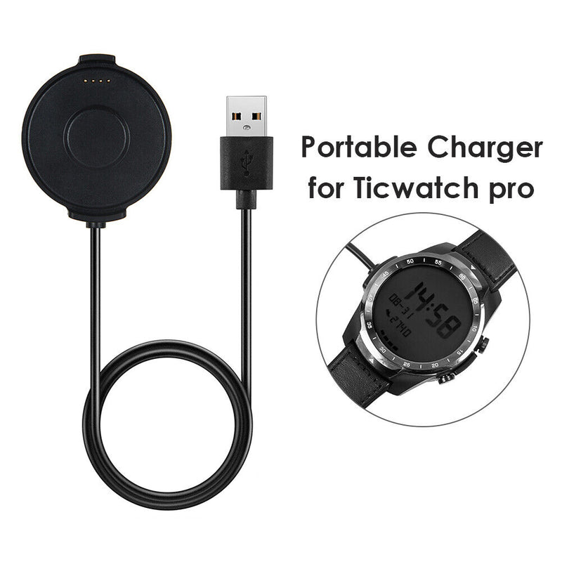 1m USB Charging Cradle Cable for Ticwatch Pro Sports Smart Watch Power Adapter