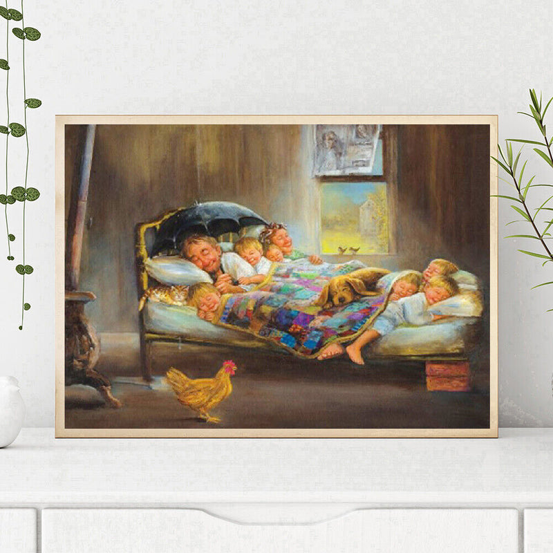 5D DIY Full Drill Diamond Painting Happiness Family Cross Stitch Embroidery Kit
