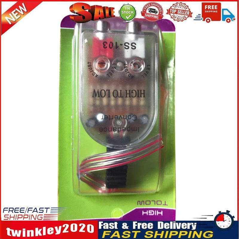 Car Stero Radio Speaker High To Low RCA Line Audio Impedance Converte  Newly