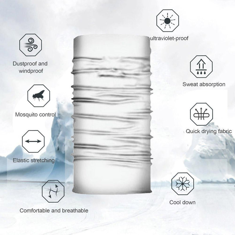 Cycling Camping Neck Tube Scarf Outdoor Gaiter Bandana Headband (White)