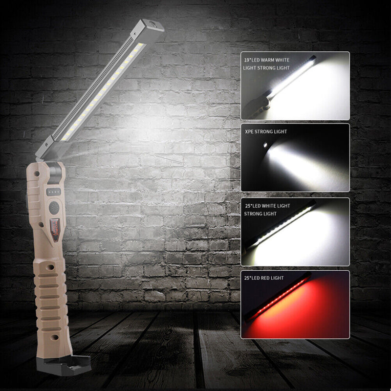 Portable USB Flashlight Rechargeable Magnetic LED Outdoor Folding Work Lighting