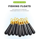 30pcs Fishing Floats Copper Rubber Bobber Fishing Float Rotation Buoy (S)