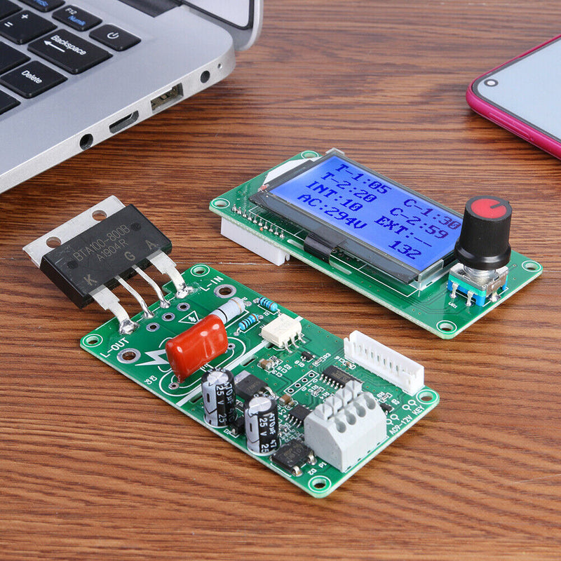 100A LCD Display Spot Welder Double Dual Pulse Encoder Time Control Board M