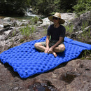 Waterproof Sleep Inflatable Double Mattress Camping Cushion (Sapphire Blue)