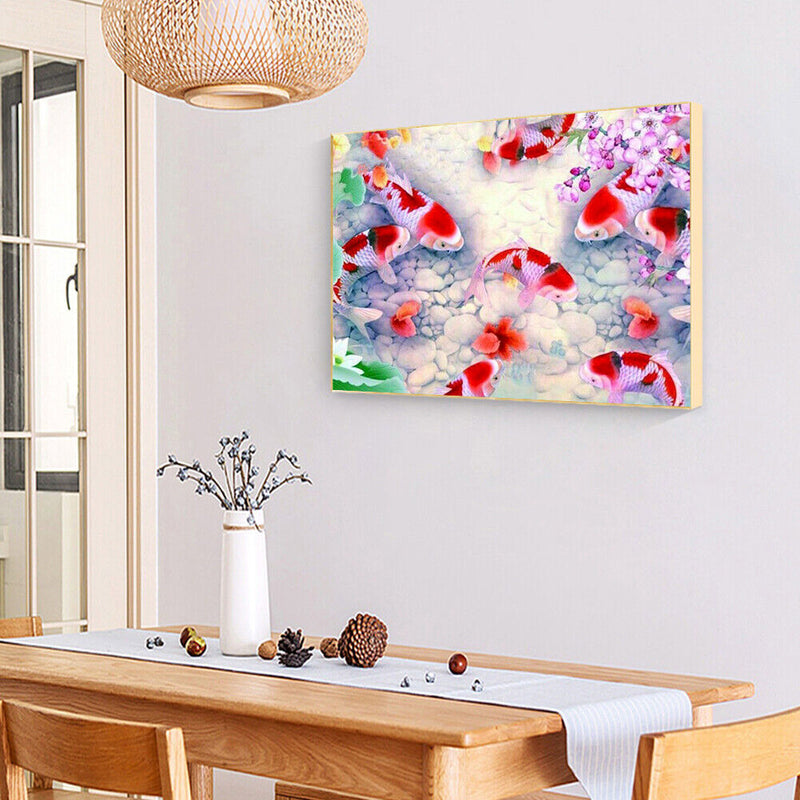 Frameless Oil Paint By Numbers Kit DIY Acrylic Beautiful Fish Handmade Craft