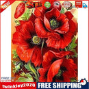 5D DIY Full Round Drill Diamond Painting Blooming red flowers Drawing