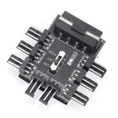 1 to 8 Computer Case Fan Hub 4PIN D-type Cooling Speed Controller for 8-way Fans