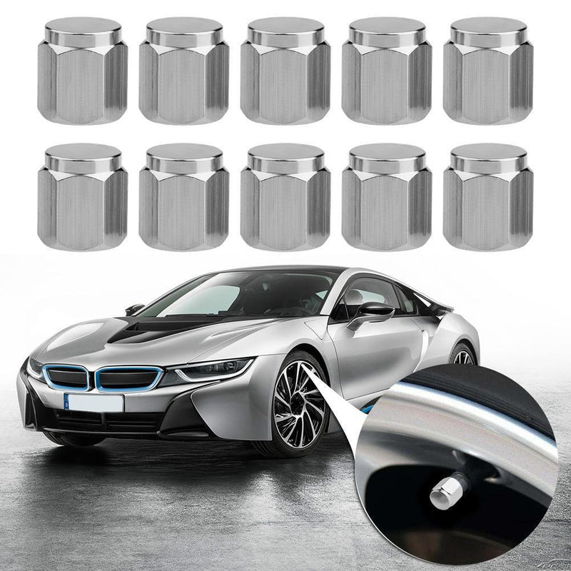 Tuankay 10pcs Valve Caps Dust Covers, Chrome Copper Car Motorcycle Wheel