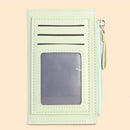 Women Wallet PU Solid Card Holder Money Bag Multi-slot Mini Purse (Green)