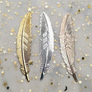 Leaf shape Page markers Students Stationery Metal Feather Bookmark Book darts