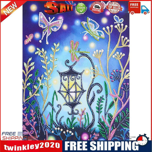 5D DIY Partial Special Shaped Drill Diamond Painting Luminous Lamp Decor
