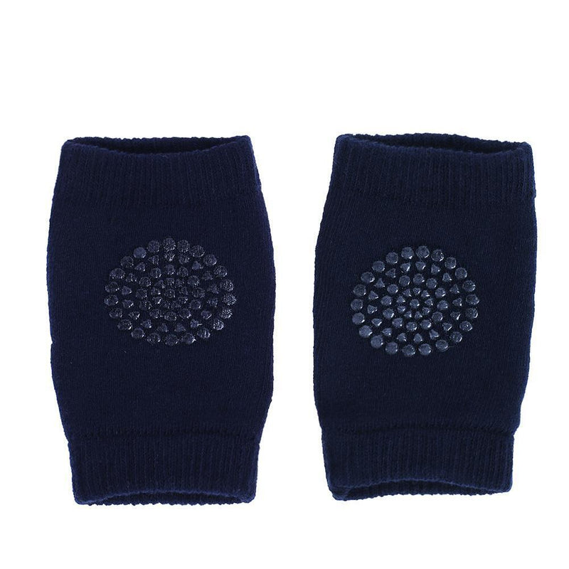 1 Pair Antiskid Baby Kneepads Protector Soft Crawling Leg Warmers(Navy Blue
