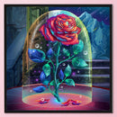 11CT Printed Full Cross Stitch DIY Preserved Flower Hand Painting Bedroom Decor