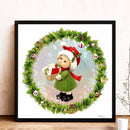 Christmas Girl Elk 5D DIY Full Round Diamond Painting Rhinestones Mosaic Craf