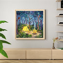 14CT Forest Camping Counted Embroidery DIY Full Cross Stitch Wall Art Craft Gift