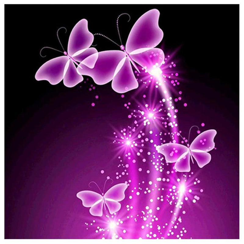 DIY-5D Diamond Embroidery Purple Butterfly Painting Cross Stitch Home Decor
