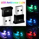 USB Car Colorful Night Lights Auto Interior RGB LED 8 Colors Ambient Lamp Newly