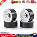4pcs Metal Alloy 1.9 Beadlock Wheel Rims for Axial RC Crawler Car (White) Newly