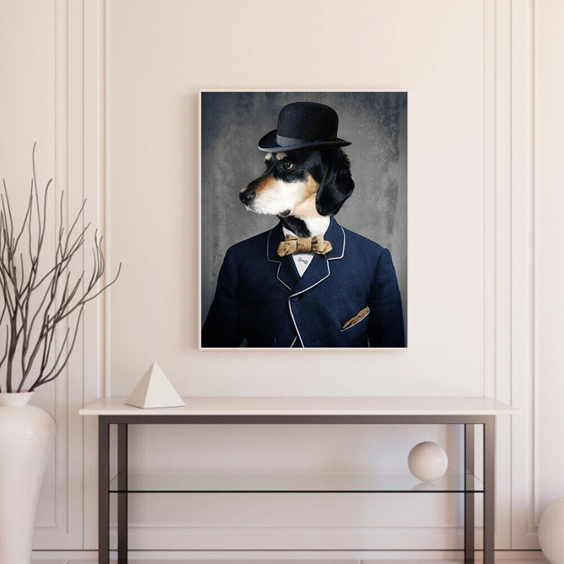 Gentleman Dog Oil Paint By Numbers Kit DIY Acrylic Painting on Canvas Craft