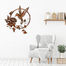 Wrought Iron Bird Garden Indoor Outdoor Hanging Metal Wall Hanging Art Decor