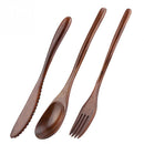 Cutter Portable Spoon Fork Wooden Cutlery Bamboo Flatware Reusable With Bags