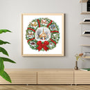Full Embroidery 11CT Cross Stitch Needlework Christmas Wreath Printed Stamped