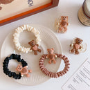 Scrunchies Elastic Hair Bands Bear Hair Rope Hair Clip Cute Bear Hair Crab Claw