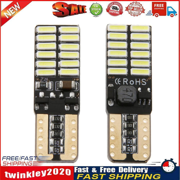 2pcs T10 4014 24 SMD LED Car Width Light License Plate Reading Lamp Bulbs Newly