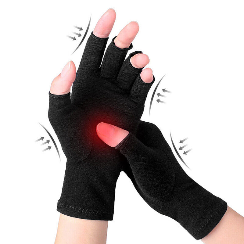 Arthritis Therapy Compression Gloves Ache Joint Relief Mittens (Black M) Newly