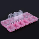 Nail Art 12 Slots Rhinestone Display Storage Box Empty Jewelry Case (Pink)