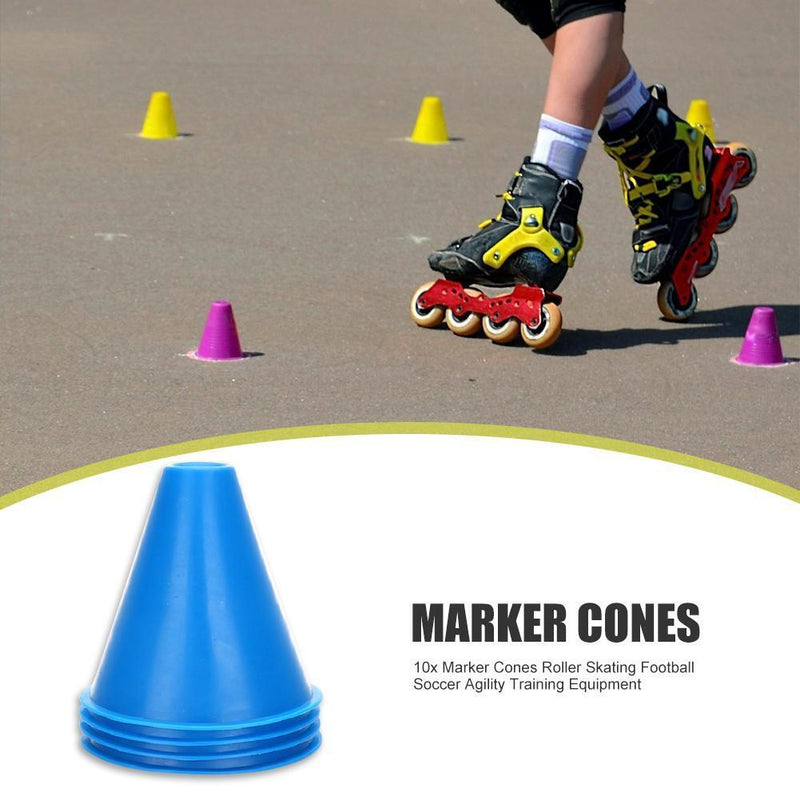 10pcs Marker Cones for Roller Skating Football Soccer Agility Training Equi