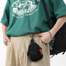 Nylon Crossbody Bag Men Women Street Hip Hop Zip Small Phone Packs (Black)
