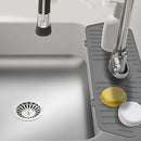 Kitchen Faucet Mat Silicone Sink Splash Guard Counter Draining Pad (Grey)