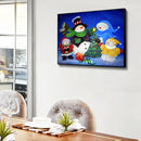 50x40cm 5D DIY Full Round Drill Diamond Painting Snowman Family Home Art Decor
