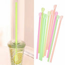 Straw Soft Drinking Supplie Colorful 100PCS Milkshake Straws Spoon Straws