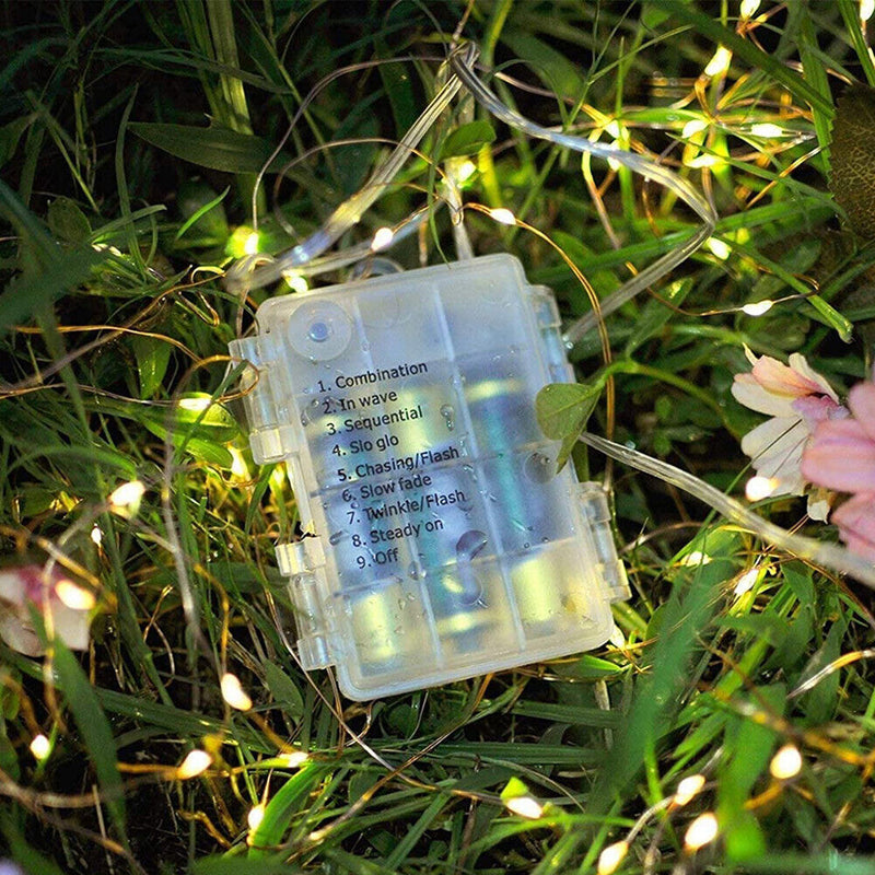 10m LED Waterproof Battery Box Copper Wire String Fairy Light (Warm Light) Newly