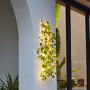 LED Solar Rattan Decorative Light String Outdoor Courtyard Leaf Lamps (B) Newly