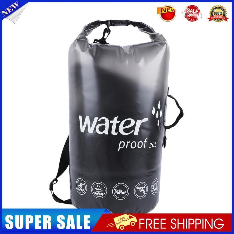 PVC Bags 20L Trekking Drifting Waterproof Storage Pouch (Translucent Black)