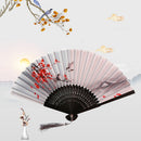 Chinese Style Bamboo Retro Silk Folding Fan Craft Party Favor Dance Hand Fans