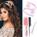Gril's Makeup Hair Roller No Heat Heatless Curling Rod Headband with Hair Clips