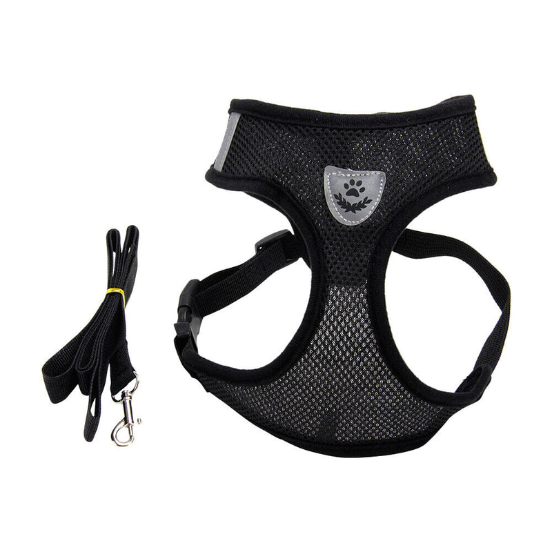 #A Polyester Cat Dog Harness Breathable Walking Lead Leash Dog Cat Vest for Outd
