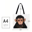 Monkey Printed Shoulder Shopping Bag Casual Large Tote Handbag (40*40cm)