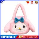Women Lovely Plush Cartoon Rabbit Tote Bag Casual Purse Handbags (Black S)
