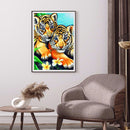 5D DIY Diamond Painting Two Tiger Kits Full Round Drill Wall Rhinestone Decor