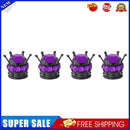 4pcs Auto Car Bling Rhinestone Black Crown Wheel Tire Valve Caps (Purple)