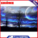 5D DIY Full Round Drill Diamond Painting Moonlight Forest View Handmade Decor