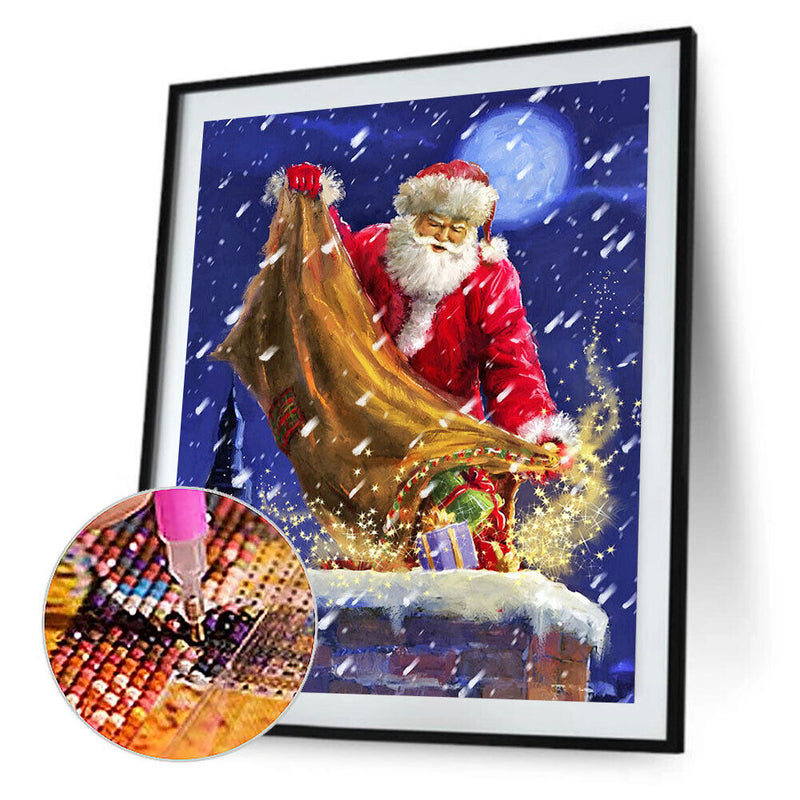 Santa Claus 5D DIY Diamond Painting Kits Full Round Drill Wall Decor Art (DG1